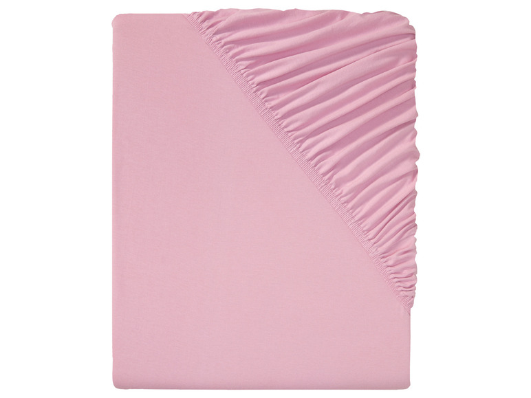 Un drap-housse rose.