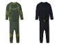 Deux ensembles de sous-vêtements thermiques, un vert et un noir.