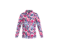 Haut à manches longues avec un motif coloré et ludique de renards et de fleurs.