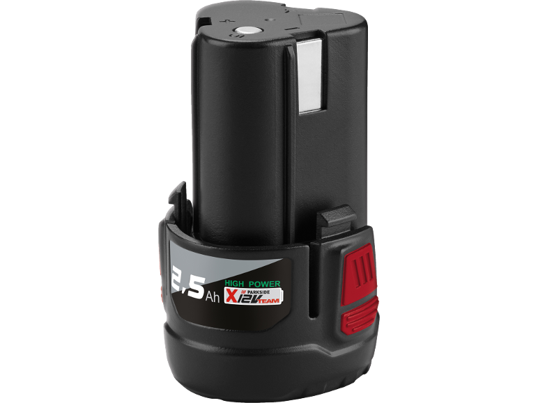 Batterie d'outil 2,5 Ah avec le texte 'HIGH POWER X12V TEAM'