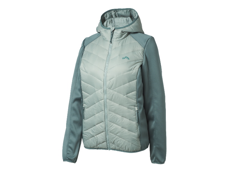 Une veste hybride Bergans gris clair à capuche.
