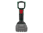 Lampe de travail sans fil avec LED lumineuse, corps vert et noir, et bouton rouge.