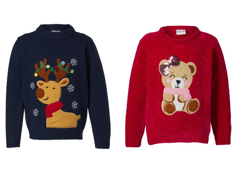 Pulls en tricot pour enfants LUPILU avec motifs de renne et d'ours.