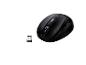 Une souris sans fil noire avec un récepteur USB.