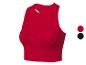 Haut de sport côtelé rouge et noir.