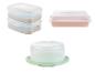 Boîtes de pâtisserie : empilables transparentes, rose pâle et ronde pâle