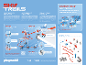 Brochure pour un jeu de construction présentant différents circuits et pièces.