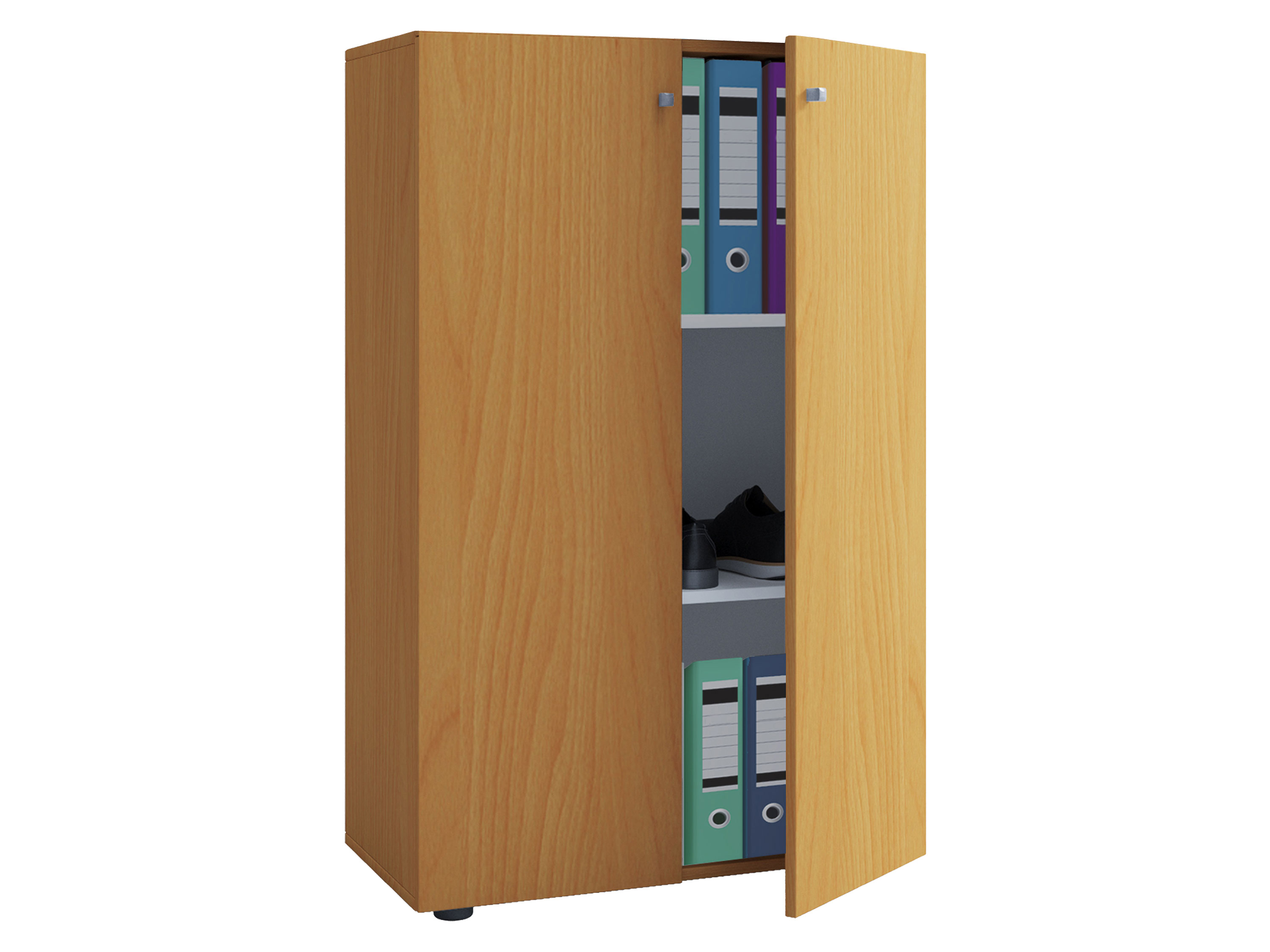 Armoire de bureau Lona (portes battantes, XL, imitation hêtre)