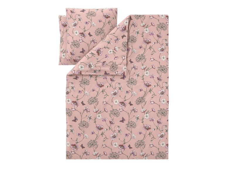 Parure de lit rose à motifs floraux et papillons