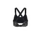 Soutien-gorge de sport noir avec bretelles croisées et motif abstrait gris