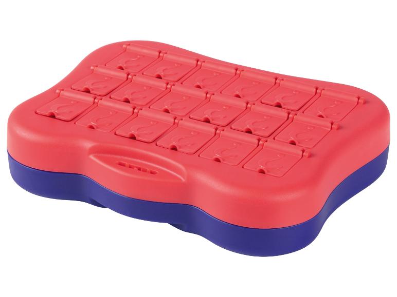 Jeu de société de devinettes rouge et bleu avec des rabats à points d'interrogation