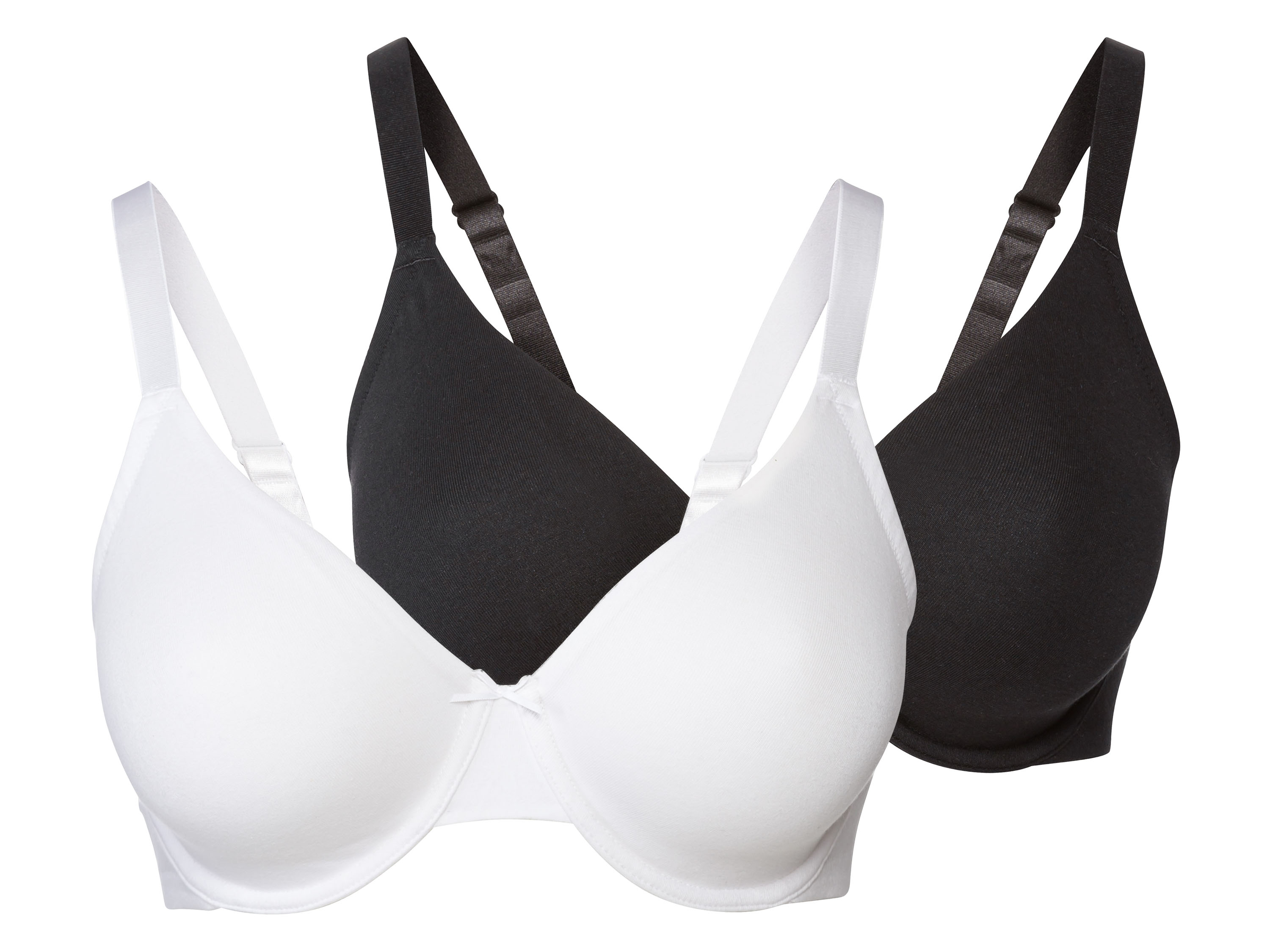 esmara® Lot de 2 soutiens-gorge à armatures femme (noir/blanc)