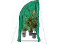 Serre portable verte avec diverses plantes en pot