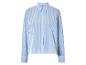 Chemise à rayures bleues à manches longues.