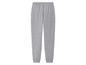 Pantalon de survêtement gris avec taille élastique.