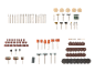 Ensemble d'outils rotatifs avec des pointes en diamant, des disques abrasifs et des brosses.