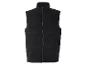 Un gilet noir en velours côtelé zippé.