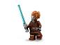 Minifigurine LEGO Star Wars de Plo Koon avec un sabre laser bleu.