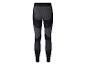 Legging de sport noir avec rayures et motifs gris.