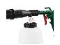 Un flacon pulvérisateur noir avec un pistolet pulvérisateur Parkside vert.