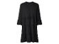 Robe noire femme à manches longues avec jupe à volants.