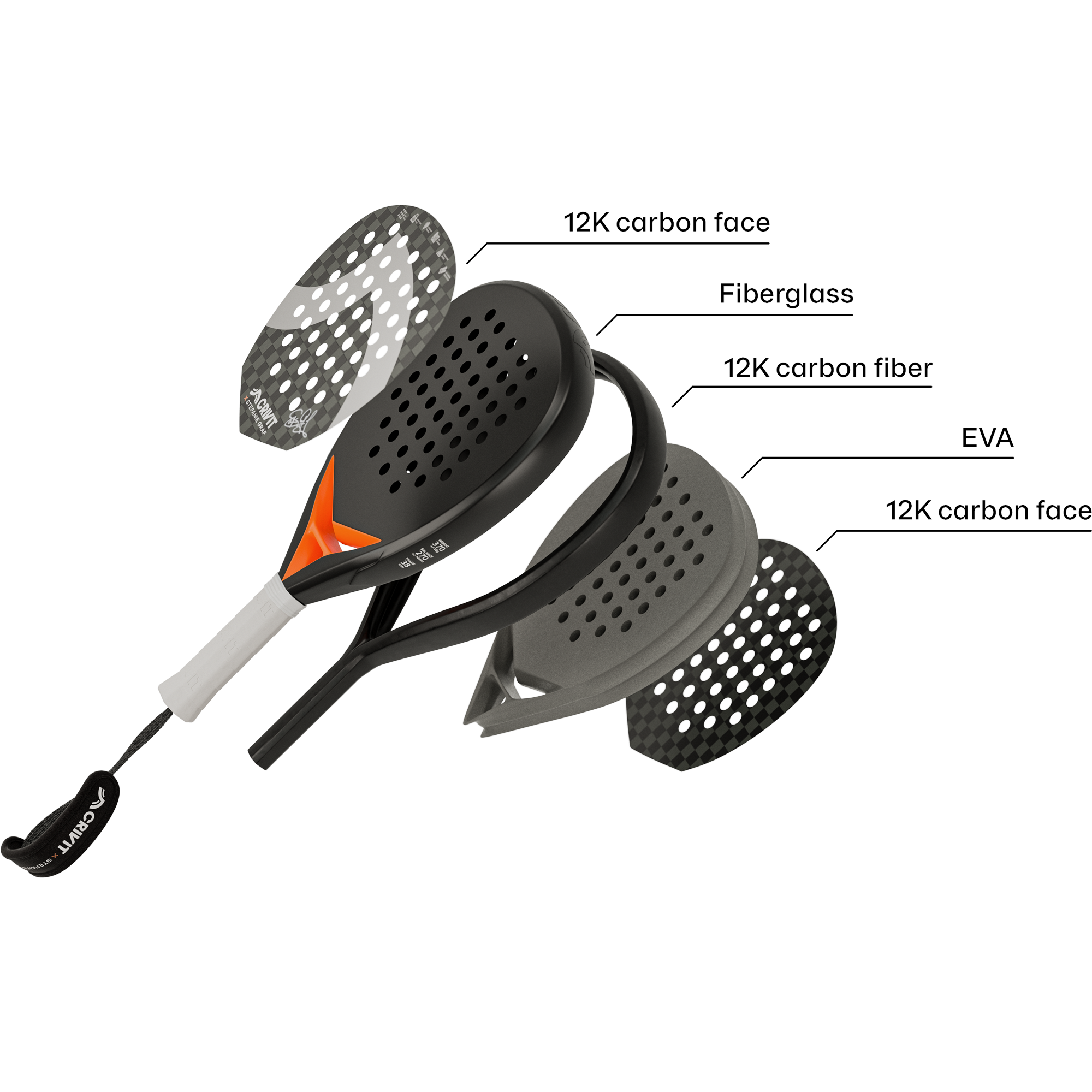 CRIVIT Raquette de padel 12K Carbon PRO - 5