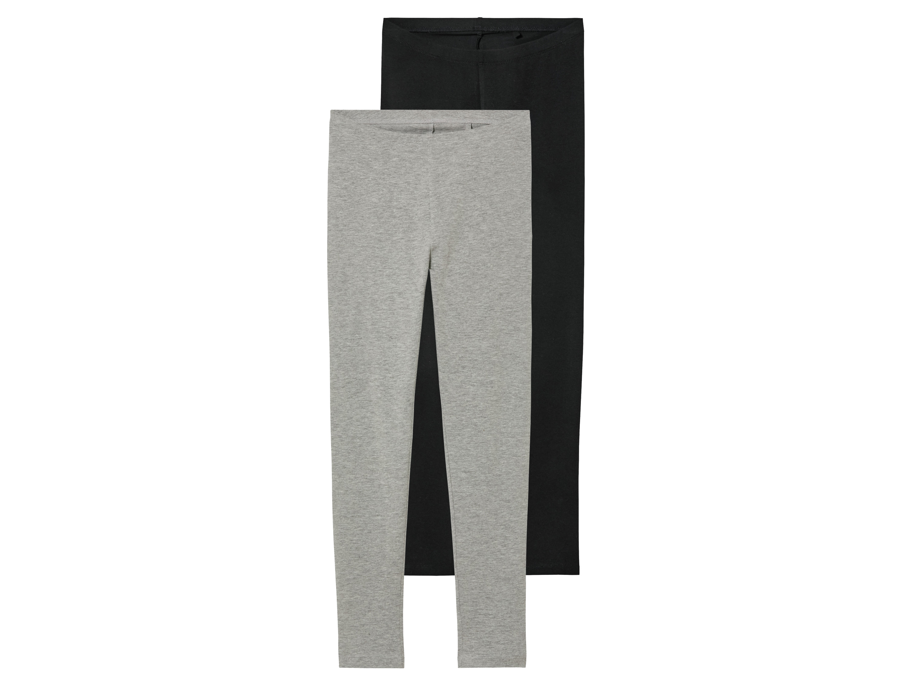 pepperts!® Leggings enfant 2 pièces, coton majoritaire (8-10 ans, noir/gris)