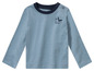 T-shirt bleu à manches longues pour bébé avec une mouette et l'inscription 'Sea Captain'.