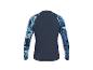 T-shirt de bain à manches longues avec imprimé feuilles bleues, vue arrière.