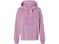Sweat à capuche lilas avec un grand imprimé Mickey Mouse et le mot 'mickey' brodé.