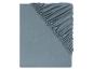 Un drap housse gris.