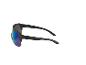 Lunettes de soleil noires avec des verres bleus.