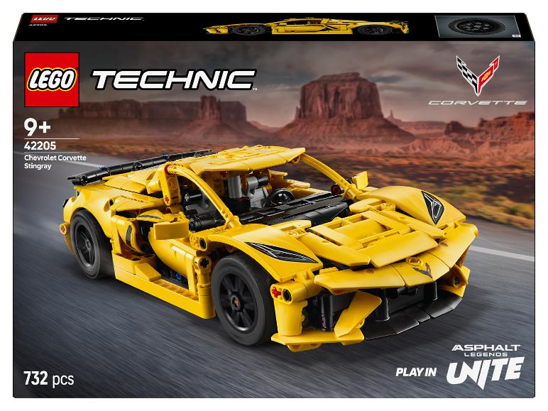 Set LEGO Technic Chevrolet Corvette Stingray jaune, 732 pièces, pour les 9 ans et plus
