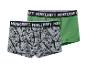 Boxers Minecraft gris à motifs et vert uni