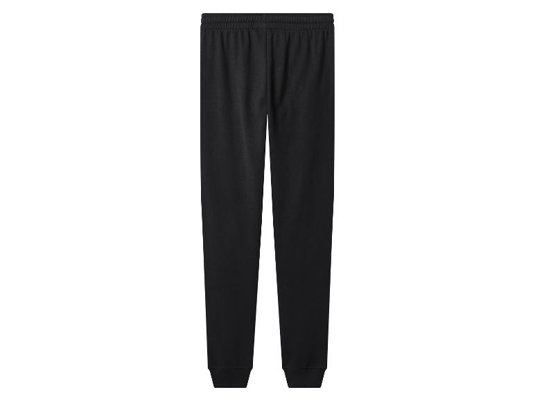 Pantalon de survêtement noir pour homme avec taille et chevilles élastiques.