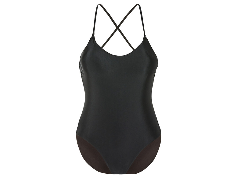 Un maillot de bain noir une pièce avec des bretelles fines.