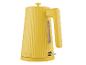 Bouilloire électrique jaune SilverCrest nervurée, avec indicateur de niveau d'eau et base