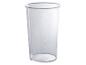 Un verre doseur transparent avec des marques ml et fl.oz.