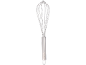 Fouet de cuisine en acier inoxydable avec manche cylindrique.