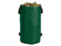 Un sac vert pour déchets de jardin rempli de feuilles.