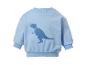 Sweat-shirt bleu à manches longues pour enfant avec imprimé dinosaure.