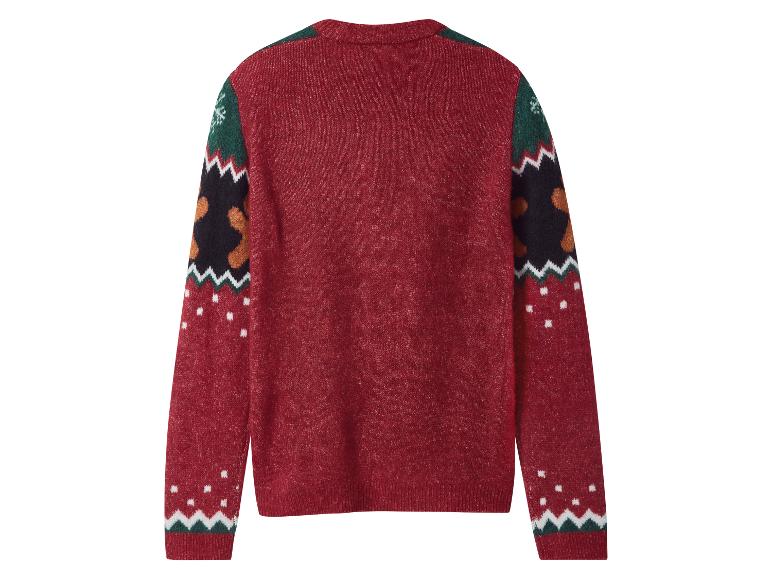 Pull de Noël rouge avec manches à motifs