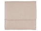 Un portefeuille en cuir rose clair.