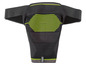 Une genouillère de sport noire avec des accents verts de la marque Medi.