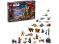 Calendrier de l'avent de Noël avec des jouets sur le thème de l'espace et des figurines.