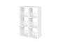 Étagère blanche à six cubes pour le rangement.