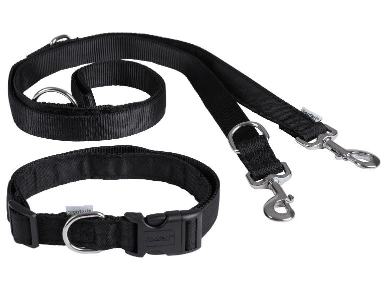 Collier et laisse noirs ZooFari pour chien.