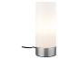 Lampe de table avec abat-jour cylindrique blanc et base métallique