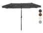 Parasol double avec plusieurs options de couleurs.