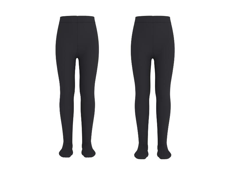 Collants LUPILU® 100DEN doublés polaire, lot de 2, vue de face et de dos
